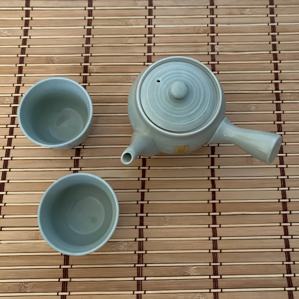 Kafuh Japanese 3 Pieces Gray Ceramic Tea Set